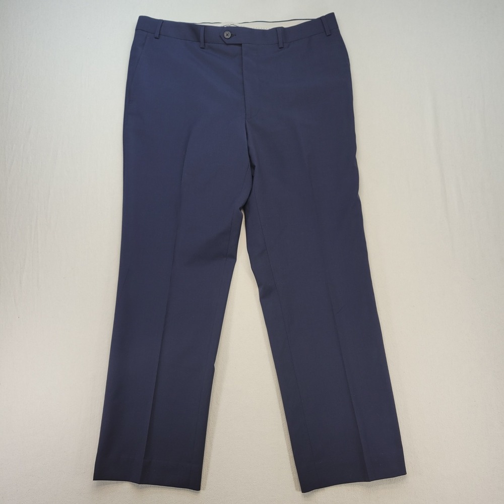 Saks Fifth Avenue‎ Dress Pants Mens 38x30 Blue Wool Professional Trousers